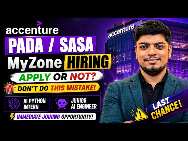 😱Accenture PADA/SASA Hiring (Don't do this Mistake) | Last Chance | Junior AI Engineer Hiring