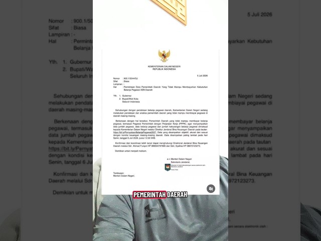 Here Is the Content of the Minister of Home Affairs' Letter Regarding PPPK Salaries 📝👍 #asn #pns ...