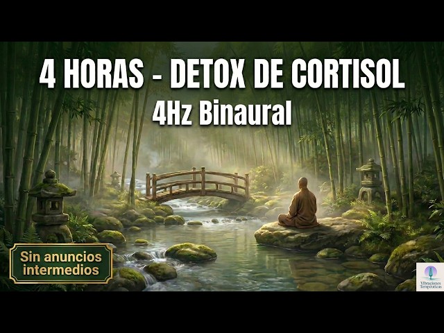 4 HOURS 🌿 CORTISOL DETOX: Heal Your Anxiety & Activate the Vagus Nerve (4Hz Binaural)