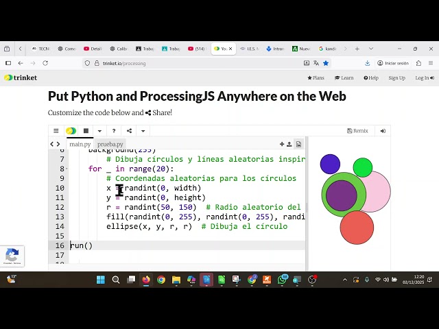 Generative art Processing Python Kandinsky circles Digital art CDyPC 1BACH IES Monterroso