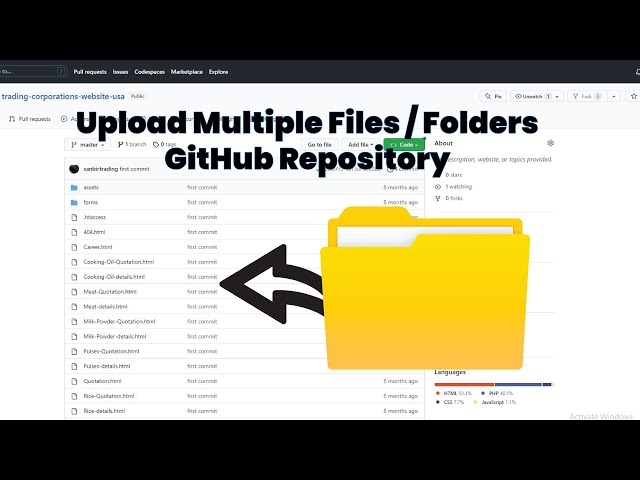 How to Upload Multiple Files - Folders - Full Project in GitHub Repository | Easiest Method - 2023