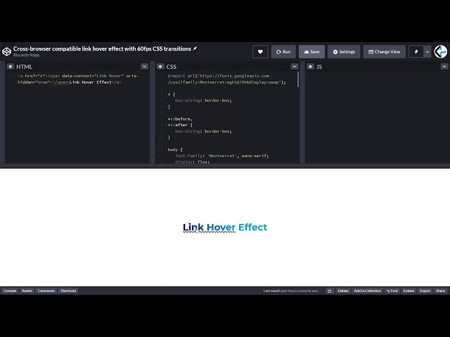 Cross-browser compatible link hover effect with 60fps CSS transitions