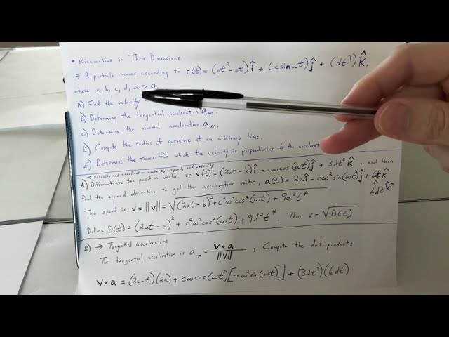 Physics- Kinematics in Three Dimensions Practice Problem