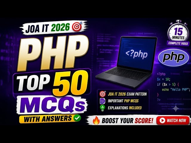 PHP Top 50 MCQs with Answers | JOA IT 2026 | HP Govt Exams | BCA/MCA @Bca_Student_hp40 