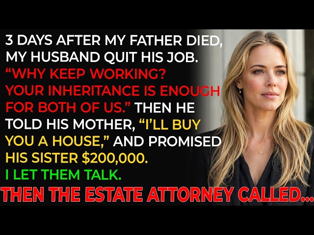 Three Days After My Father Died, My Husband Quit His Job—Because He Thought My Inheritance Was His