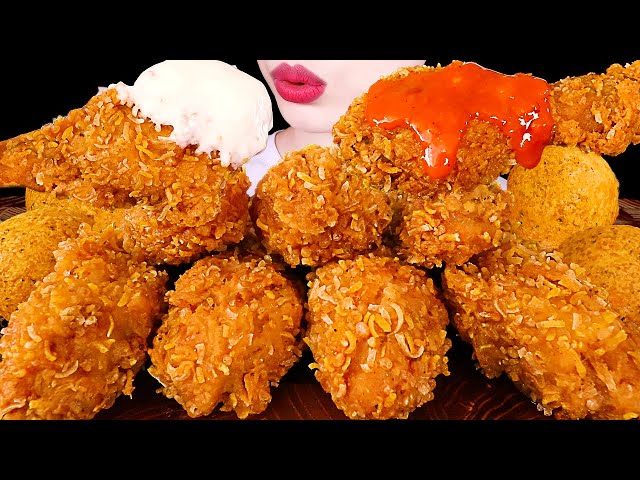 ASMR MUKBANG｜FRIED CHICKEN & CHEESE BALL 콰삭킹 치킨 & 치즈볼 EATING SOUNDS 먹방