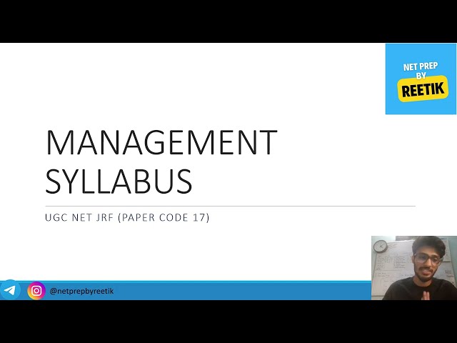 UGC NET Management syllabus | NET JRF management | paper code 17 | Net Prep by Reetik