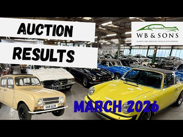 Our Biggest March Auction Yet! - Classic Car Auction Results - WB & SONS - March 2026