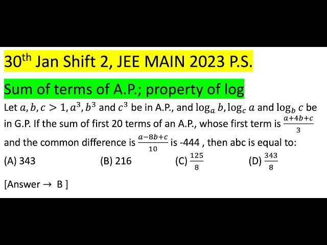 Let a,b,c 1,a^3,b^3 and c^3 be in A.P., and loga⁡b,logc⁡a and logb⁡c be in G.P. If the sum of first