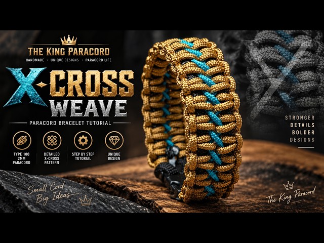 X-Cross Weave Paracord Bracelet Tutorial | Type 100 2mm Paracord #paracordbracelet #diy #tutorial