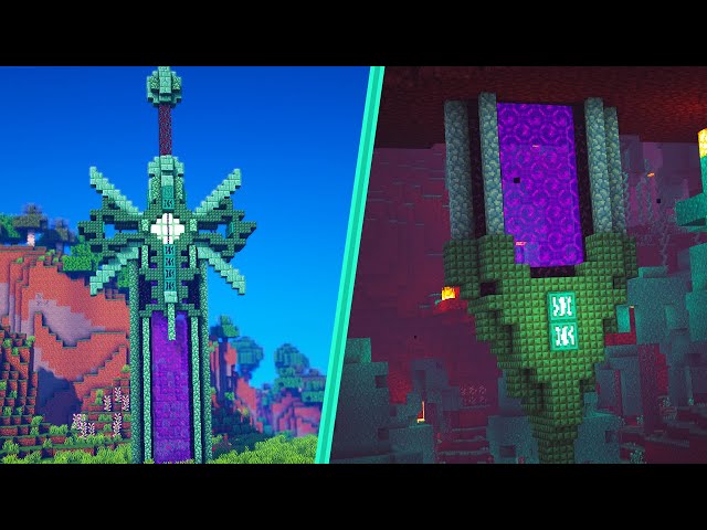 Minecraft: How to Build a Sword Nether Portal | Easy Sword Nether Portal Tutorial