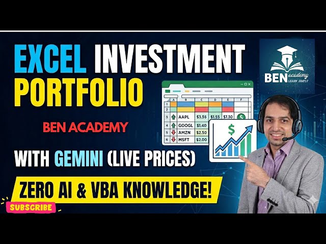 Build a Custom Investment Portfolio in Excel with Gemini (Live Prices) with ZERO AI & VBA knowledge