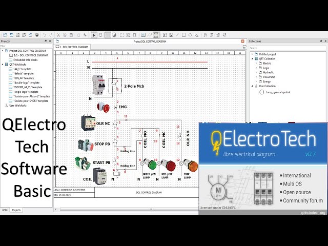 How to Design a DOL Starter Circuit Using QElectro Tech Software | Step-by-Step Tutorial