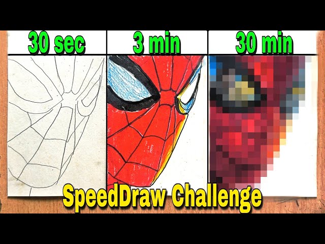 Drawing SPIDERMAN poster in 30 sec, 3 min, 30 min | Spider-man Brand New Day movie