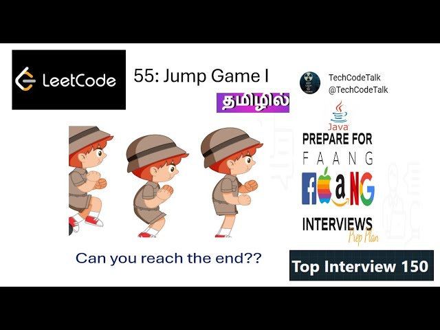 Leetcode  55  | Java program for Jump Game I | Explained in Tamil