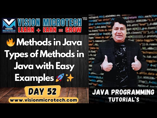 🔥 Methods in Java | Types of Methods in Java with Easy Examples 🚀 ✨