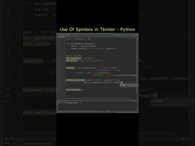 How To Use Spinbox in Tkinter - Python - Easy Steps #learnpython #tutorial #pythonprogramming