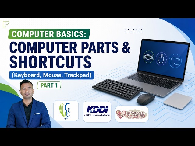 Computer Basics: Computer Parts ( Keyboard Mouse Trackpad), Shortcuts | Part 1