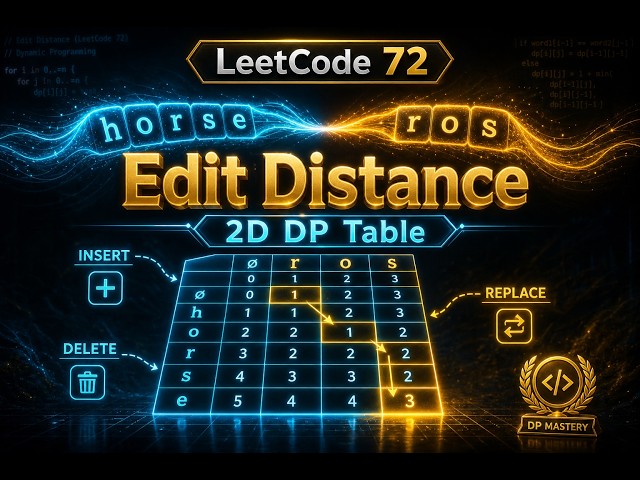 LeetCode 72: Edit Distance in less than 5 minutes | 2D Dynamic Programming