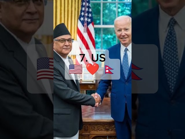 Top 10 Countries that Love Nepal #viral #shorts #shortsfeed #nepalfriendship #nepalglobalallies