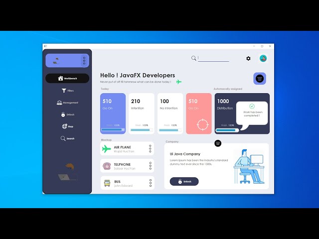 JavaFX UI /UX Dashboard