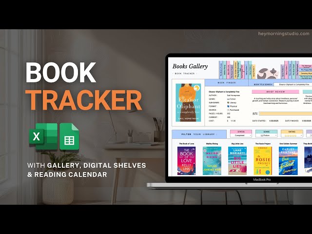 Book Tracker Spreadsheet Tutorial - Visual Reading List - Digital Library - Book Review