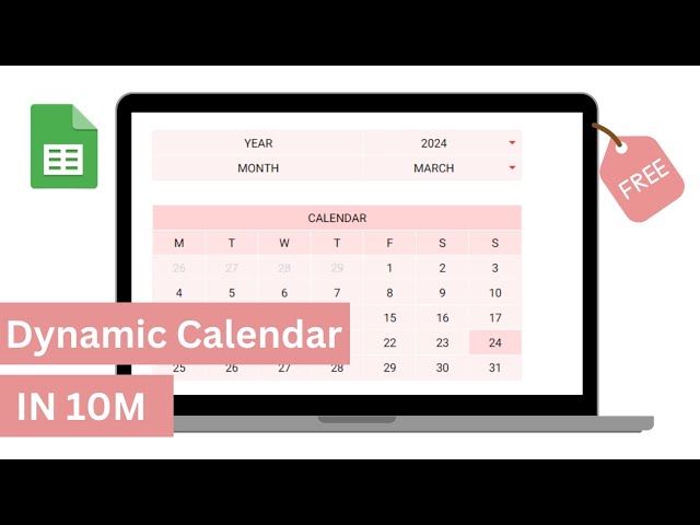 How to make an Dynamic Calendar on google sheets in 10 minutes (+ Free Template) (Level 1)