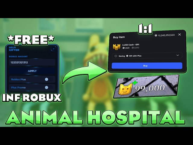 [💸GIFTER] Animal Hospital - Inf Robux, Coins Gifter, Unlock All Classes, Free, 1:1