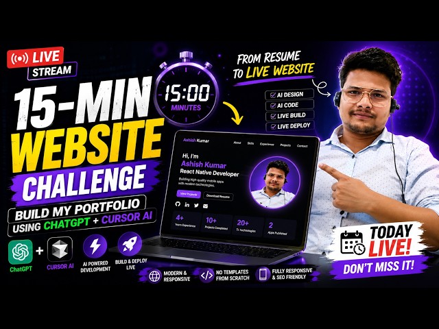 🔥 LIVE: Build a Portfolio Website in 15 Minutes | Resume ➜ Website with ChatGPT + Cursor AI