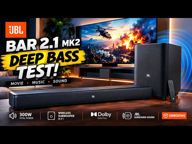 JBL BAR 2.1 MK2 Review | Powerful Bass + Music & Movie Sound Test