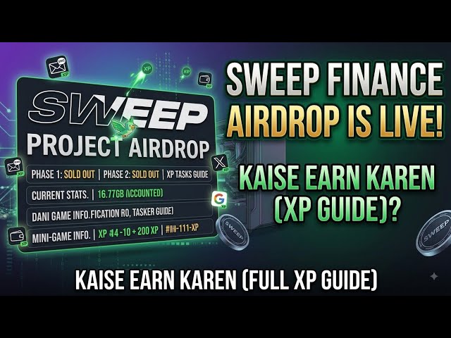 Sweep Finance Free Airdrop & Sweep Bird Game! ⚡ Complete Tasks & Earn Free XP Points 💸
