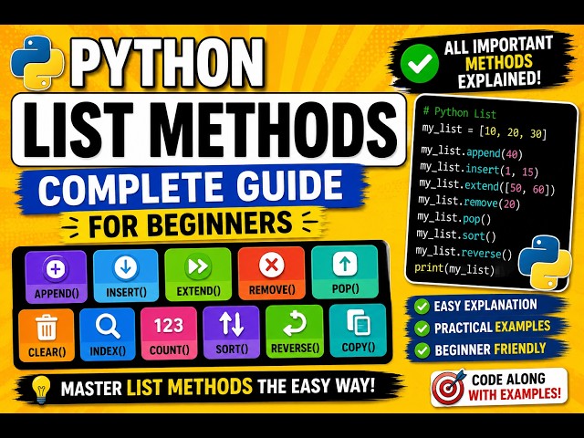 Python List Methods Explained with Examples | Complete Guide for Beginners