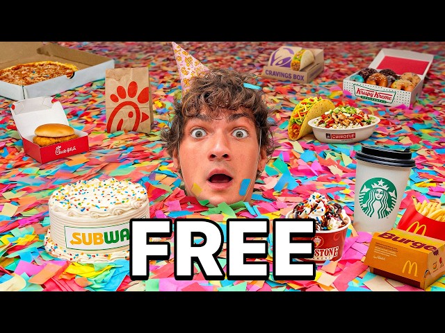I Ate ONLY Free Birthday Food for 24 Hours!