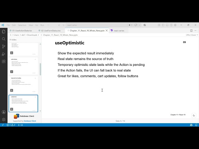 React 19 What's New? | Actions, useActionState, useOptimistic, use(), Forms & RSC | Chapter 10