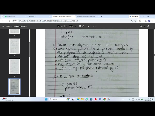 BPLCK 205 B (python) module 1, 2, 3 Imp questions