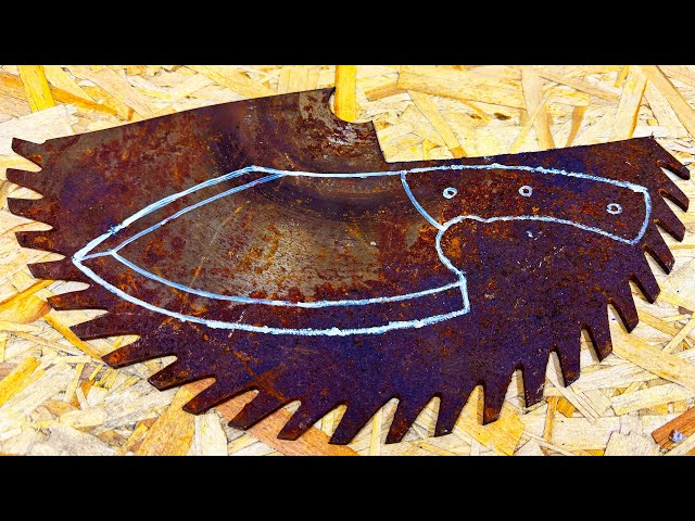 Knife Making - Cleaver From A Rusty Circular Saw Blade