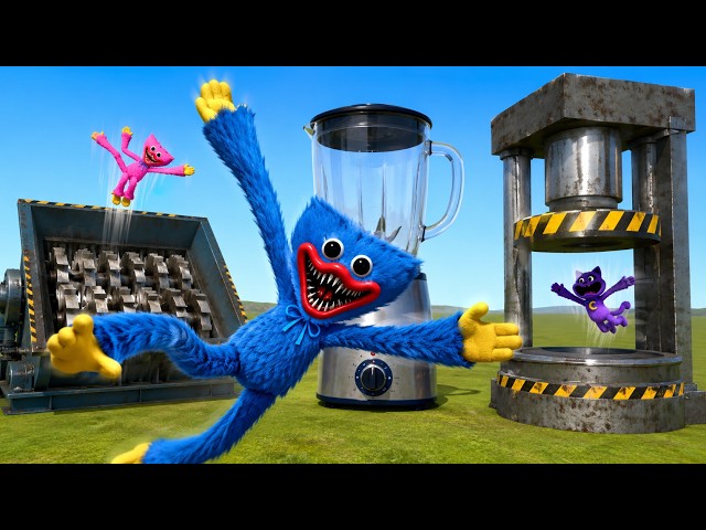 HUGGY WUGGY vs SHREDDER, BLENDER & GIANT PRESS! 😱 | Garry's Mod