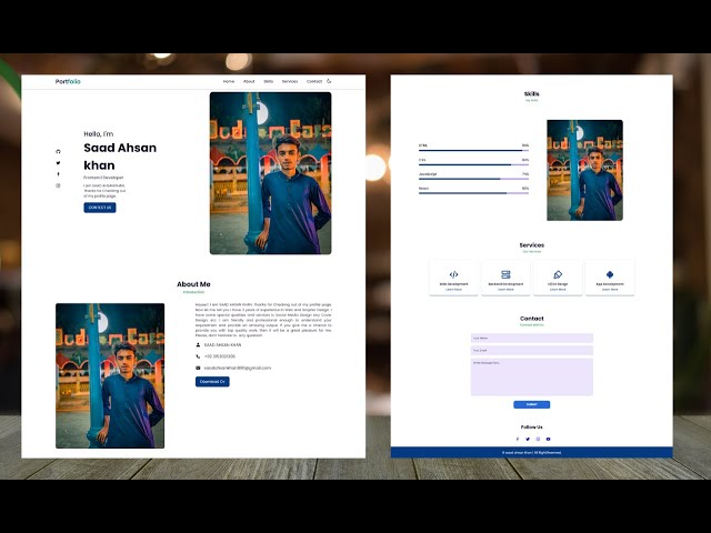 Create a Portfolio Website Using HTML, CSS, and JavaScript || Animated Design