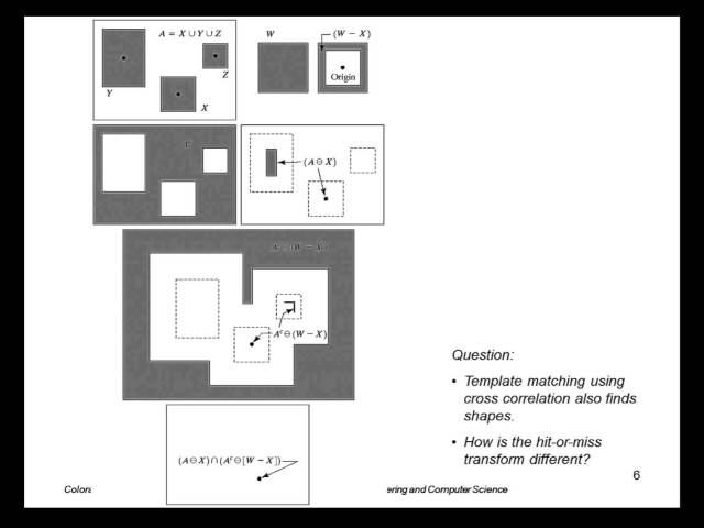 EENG 510 Lecture 12-1 Morphological Algorithms