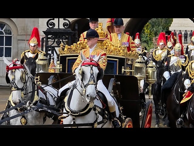 His Majesty The King Proceeds to the State Opening of Parliament in London 