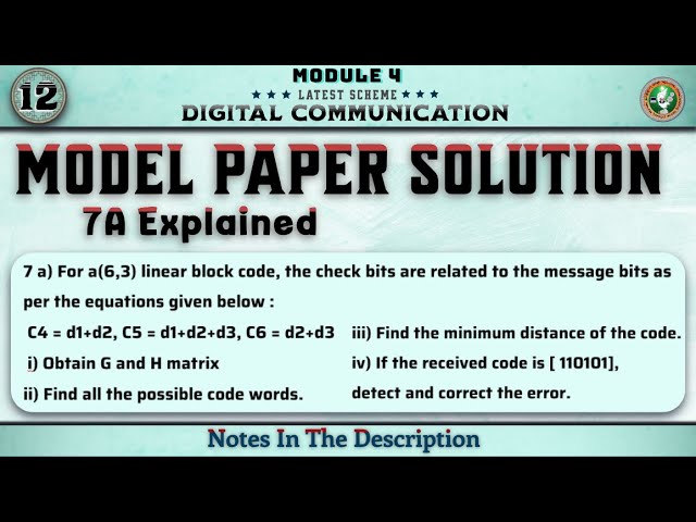 7 A Explained Model Paper Solution Module 4 Digital Communication (DC)  | 5th Sem ECE 2022 VTU