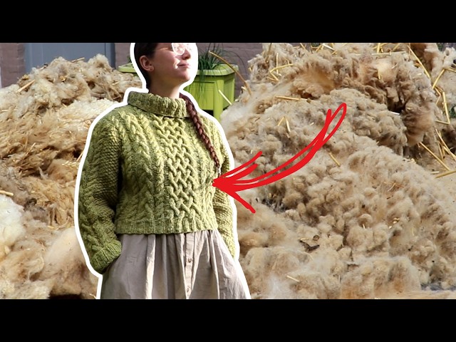 Fleece to sweater: Knitting Handspun Yarn into a Vintage Cabled Sweater