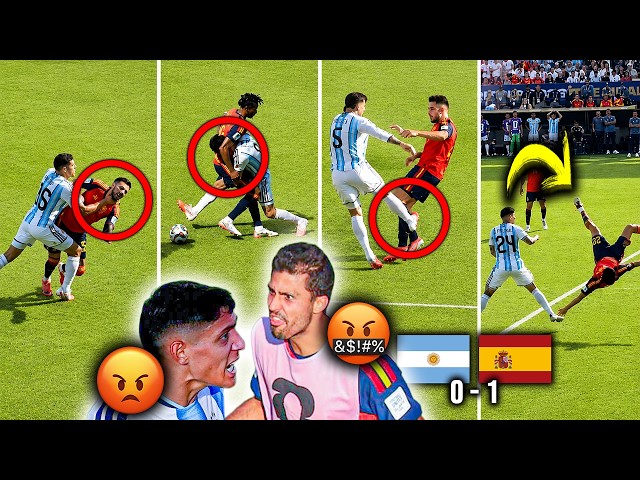 Players LOSE CONTROL! 😳 Every Dirty Tackle, Fight & Heated Clash in Argentina vs Spain!