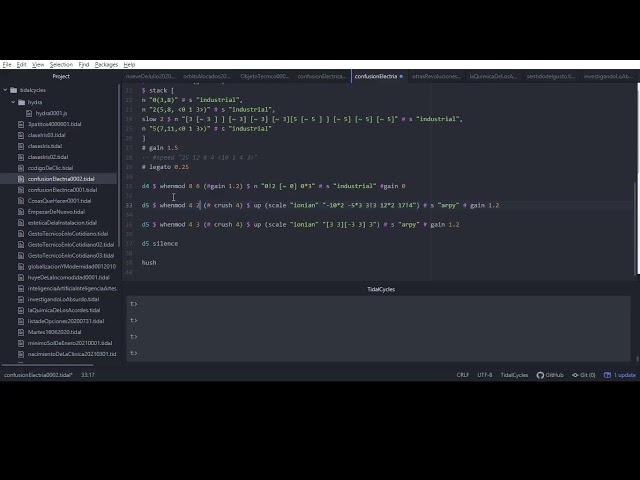 confusión Eléctrica 2 Performance de live coding con Tidal Cycles