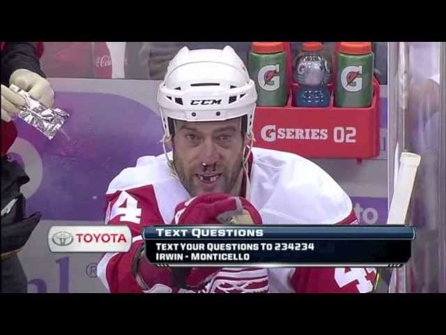 Todd Bertuzzi Mouths "You're Dead" at Devin Setoguchi after high stick