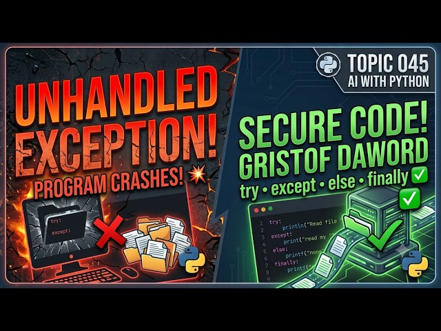 AI-Topic045 | Using try, except, else & finally Blocks in Python | Exception Handling | AI