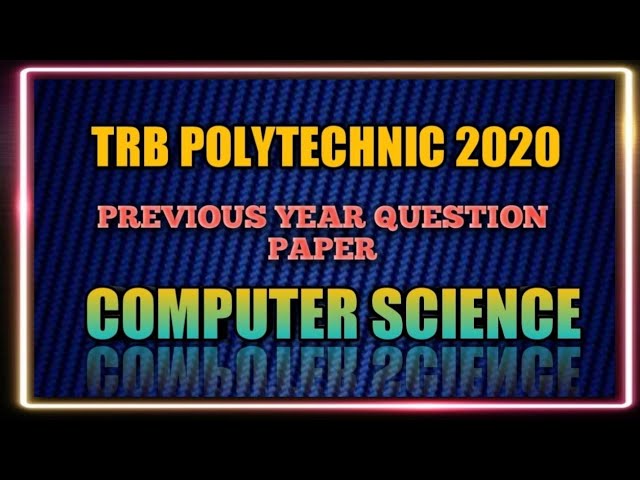 TRB POLYTECHNIC COMPUTER SCIENCE PREVIOUS YEAR QUESTION PAPER ||RAPIDMINDS TAMIL||RAGAVAGIRI