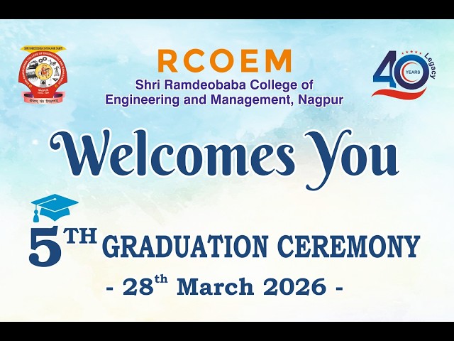 Graduation Ceremony RCOEM, Nagpur 2026