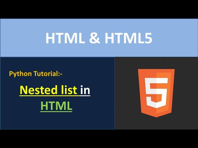 List in HTML | Nested List in HTML | How to Create a Nested List in HTML | HTML Tutorial for Begi...