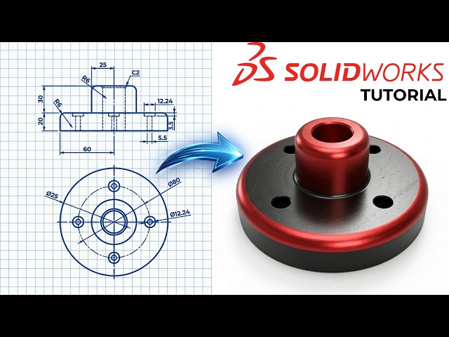 Solidworks Tutorial | How to Design a Mechanical Flange – Step-by-Step